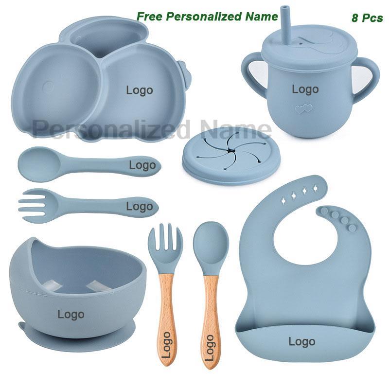 Baby Food Menu - Nome personalizzato gratuito Set di piatti