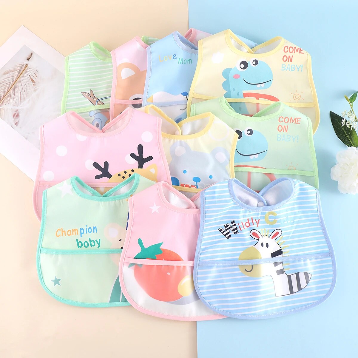 Casuale 5 pezzi animali del fu - Baby Food Apron recensione e prezzo